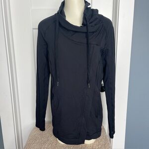Lululemon Women’s Coast Easy Wrap Cocoon Jacket Full Zip Black Sz 8 Long Sleeve